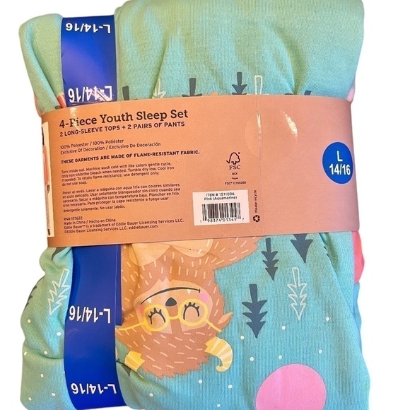 Eddie Bauer Youth Girl's 4 Piece PJ Sleep Set - (Large 14/16) - NWT - Picture 6 of 6